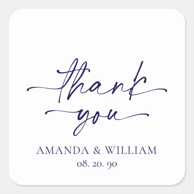 Elegant White Wedding Dankeschön Sticker (Vorderseite)