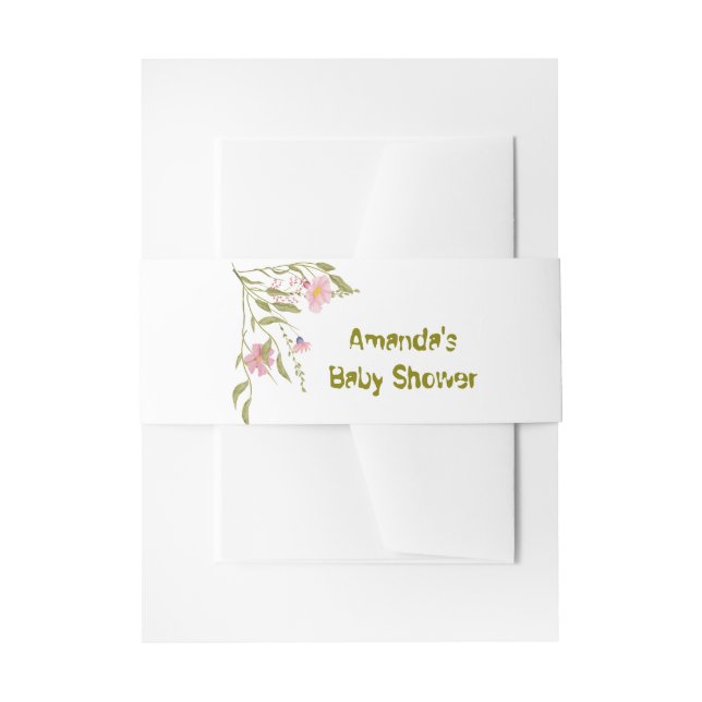 Elegant Wild Blume Babydusche Einladungsbanderole (Vorderseite Beispiel)