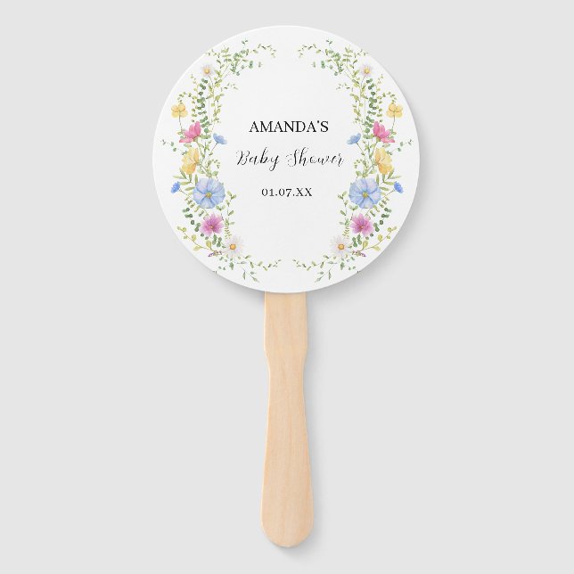Elegant Wild Blume Babydusche Fächer (Vorderseite)