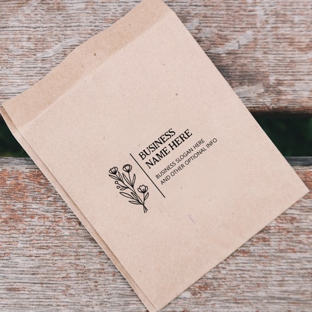 Elegant Wild Blume Business Custom Gummistempel (Von Creator hochgeladen)