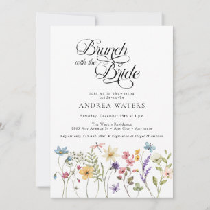 Elegant Wild Blume   Floral Brautparty invita Einladung