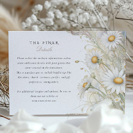 Elegant Wild Daisy Floral Wedding Information Card Begleitkarte
