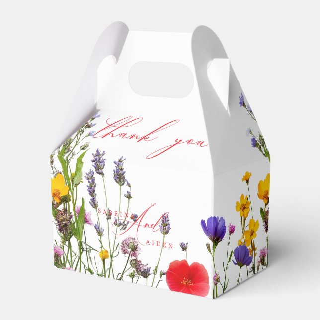 Elegant Wild Floral Blooming Garden Wedding Geschenkschachtel (Vorderseite)