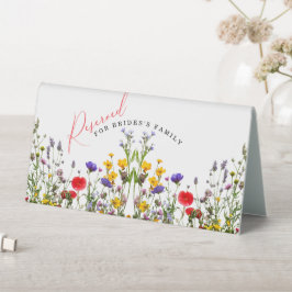 Elegant Wild Floral Blooming Wedding reserviert Tischaufsteller