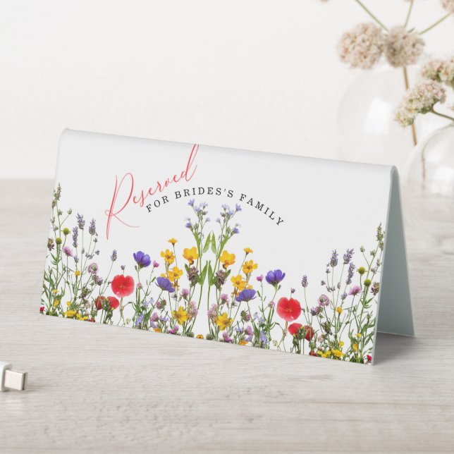 Elegant Wild Floral Blooming Wedding reserviert Tischaufsteller (In Situ (Tisch))