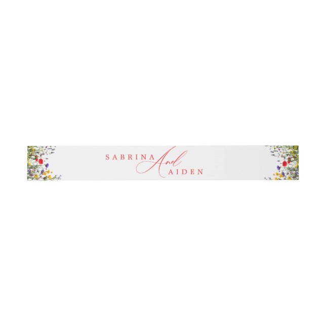 Elegant Wild Flower Blooming Garden Wedding  Einladungsbanderole (Flach)