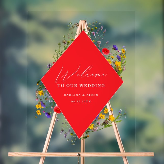 Elegant Wild Flower Blooming Wedding Welcome  (Neutre)