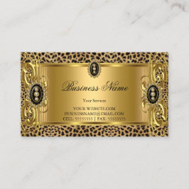 Elegant Wild Leopard Gold Black Jewel Visitenkarte