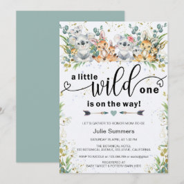 Elegant Wild One Bush Safari Baby Shower Einladung