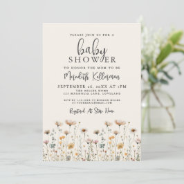 Elegant Wildflower Baby Shower Einladung