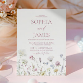 Elegant Wildflower Floral Flowers Wedding Einladung