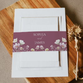 Elegant Wildflower Floral Flowers Wedding Einladungsbanderole