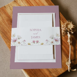 Elegant Wildflower Floral Flowers Wedding Einladungsbanderole
