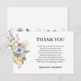 Elegant Wildflower Floral Wedding Dankeskarte