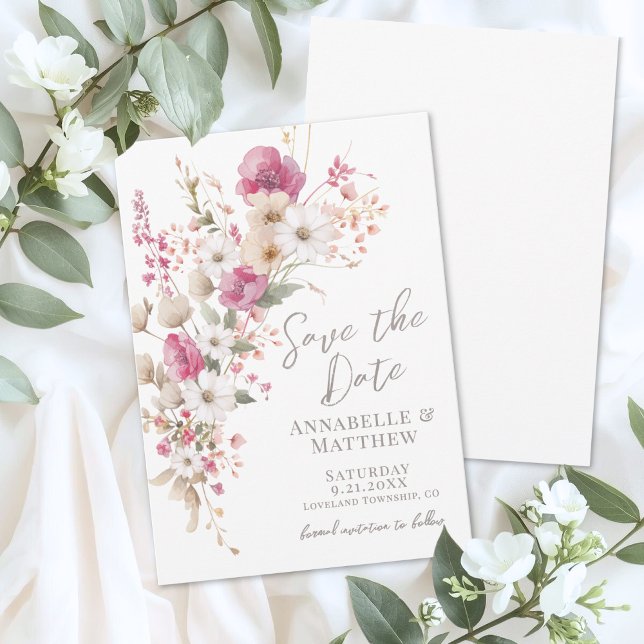 Elegant Wildflower Floral Wedding Save The Date (Elegant Wildflower Floral Wedding Save the Date)