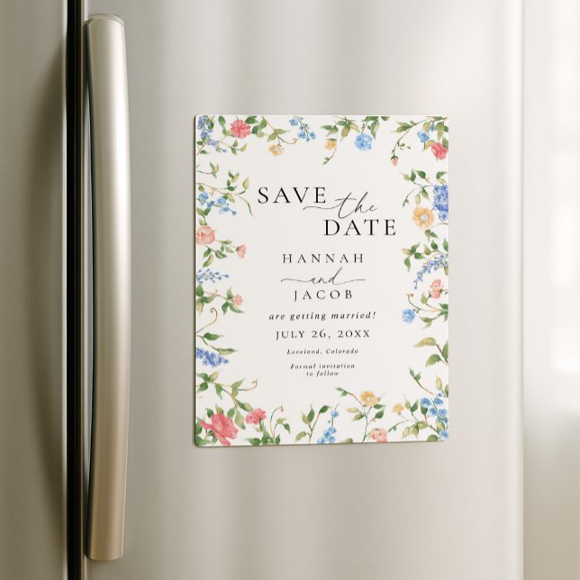 Elegant Wildflower Floral Wedding Save the Date Magneteinladung (Von Creator hochgeladen)