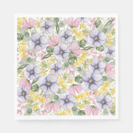 Elegant Wildflower Floral Wedding Serviette