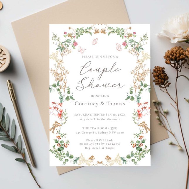 Elegant Wildflower Garden couple shower Einladung (Von Creator hochgeladen)