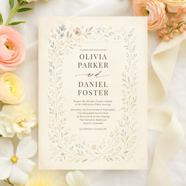 Elegant Wildflower Garden Floral Botanical Wedding Einladung (Von Creator hochgeladen)