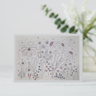 Elegant Wildflower Meadow Wedding RSVP Card