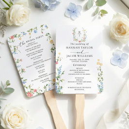 Elegant Wildflower Wedding Program Fächer