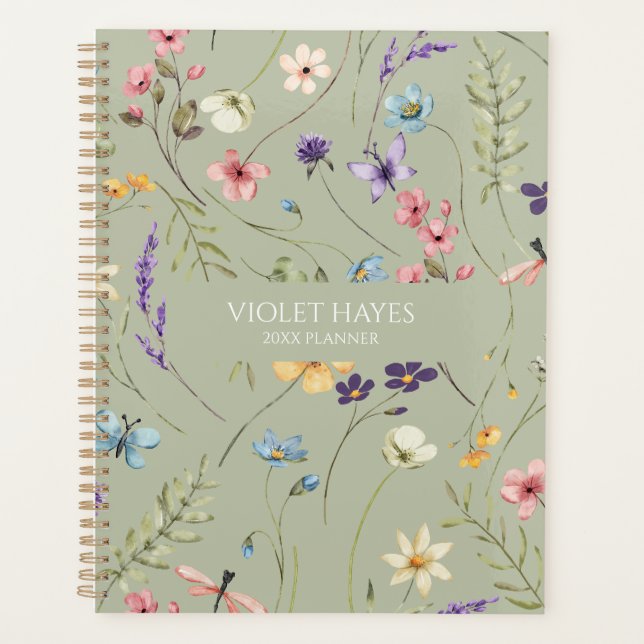 Elegant Wildflower Wild Flower Floral Custom Planer (Vorderseite)