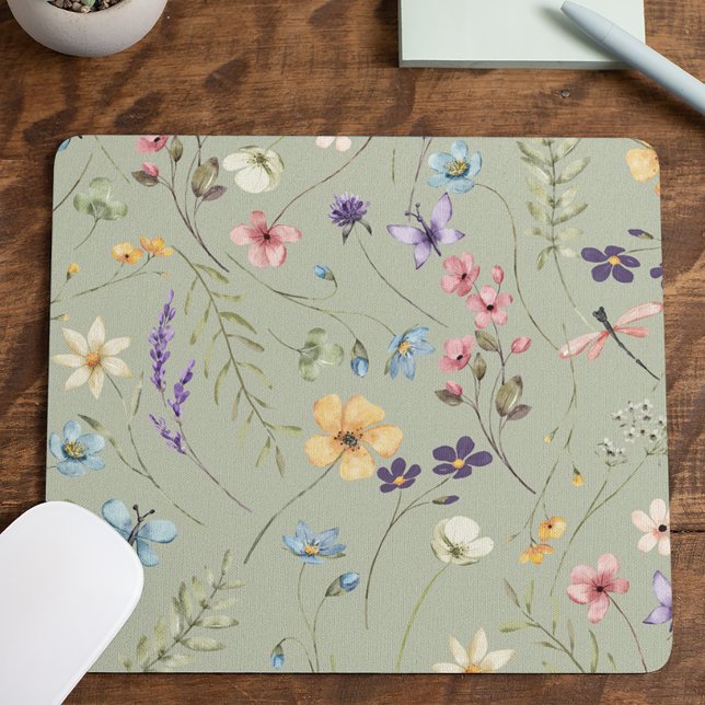 Elegant Wildflower Wild Flower Floral Mousepad (Von Creator hochgeladen)