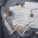 Elegant Wildflowers Rustic Budget QR Code Wedding Einladung<br><div class="desc">Elegant Wildflowers Rustic Budget QR Code Wedding</div>