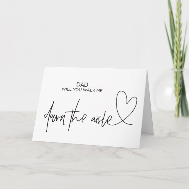 Elegant Will You Walk Me Down the Aisle Wedding Einladung (Vorderseite)