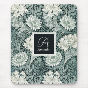 Elegant William Morris Anemone mit Monogram Mousepad