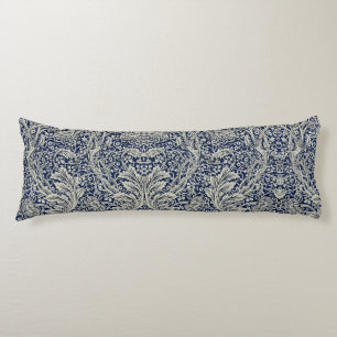 Elegant William Morris Floral Blue White Pattern Seitenschläferkissen