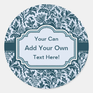 Elegant William Morris Floral Thistle Pattern Runder Aufkleber