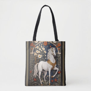 Elegant William Morris Inspiriert Weißes Pferd Tasche