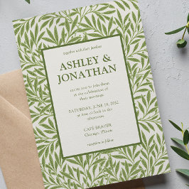 Elegant William Morris Willow Pattern Wedding Einladung