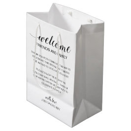 Elegant Willkommen bei der Übernachtung für Hochze Mittlere Geschenktüte