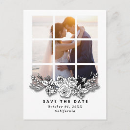 Elegant Window with Image Wedding Save the Date Postkarte