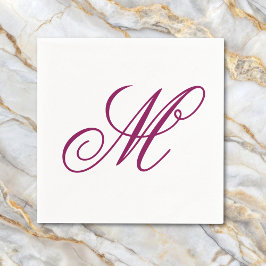 Elegant Wine Monogram Serviette