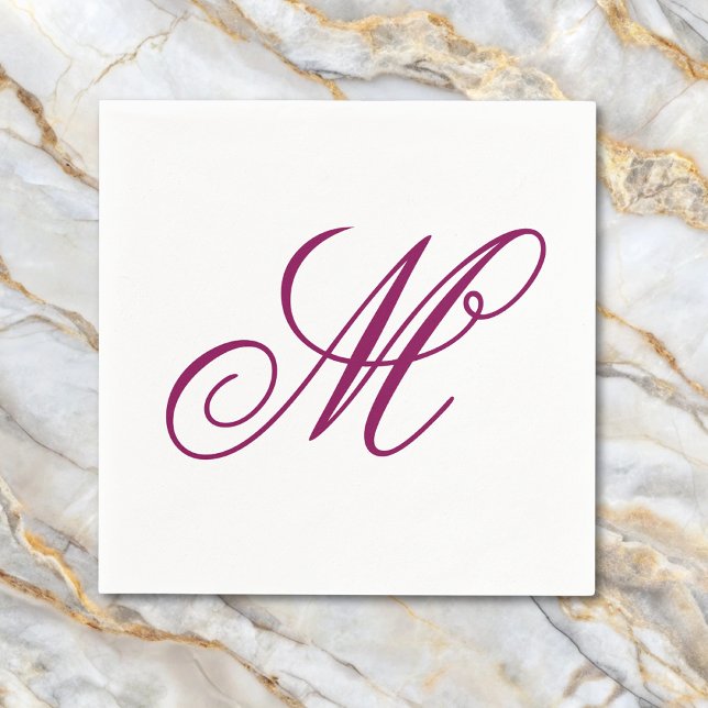 Elegant Wine Monogram Serviette (Von Creator hochgeladen)