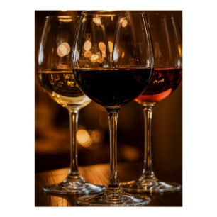 Elegant Wine Trio - Art Print Poster