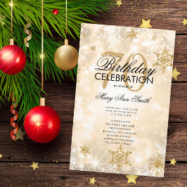 Elegant Winter 70. Geburtstag Programm Gold mit Me Flyer