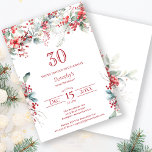 Elegant Winter Berry Botanical 30. Geburtstag Einladung<br><div class="desc">Erleben Sie einen besonderen Winter- oder Weihnachtsfest mit der eleganten roten Beere und dem schönen Blumenmuster von Salbei. Tiefe rote Beeren sind in Blätter und Ästen eingebettet. Roter Text trägt zur festlichen Stimmung bei. Dieser Artikel ist Teil der Winter Berry Collection. Es enthält Vorlagen, mit denen Sie schnell eine einzigartige...</div>