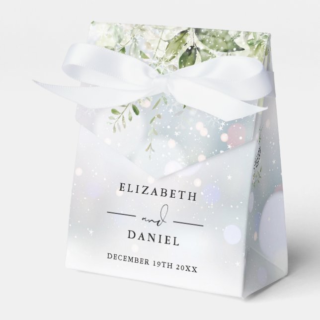 Elegant Winter Floral Greenerity Wedding Geschenkschachtel (Vorderseite)