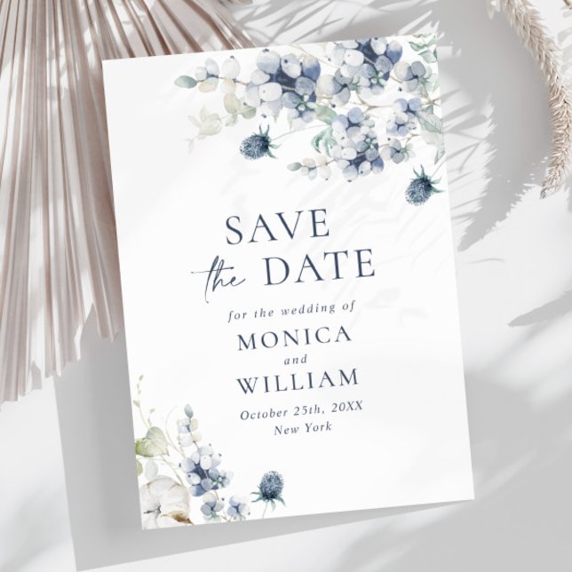 Elegant Winter Foliage Boho Hochzeit retten das Da Save The Date (Von Creator hochgeladen)