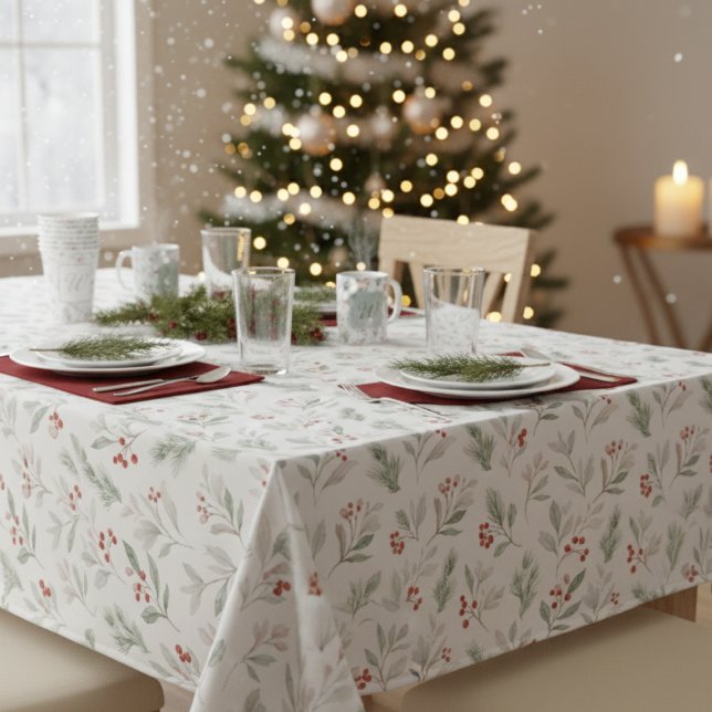 Elegant Winter Foliage Holiday Tablecloth Tischdecke (Holiday table cloth)