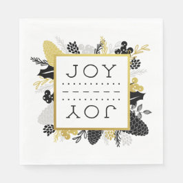 Elegant Winter Foliage JOY Weihnachten Serviette