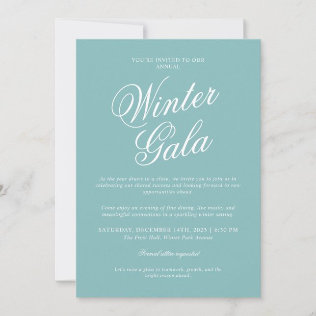 Elegant Winter Gala Invitation Formal Holiday (Devant)