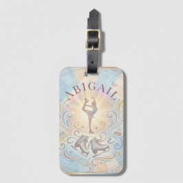 Elegant Winter Ice Skating Birthday  Gepäckanhänger