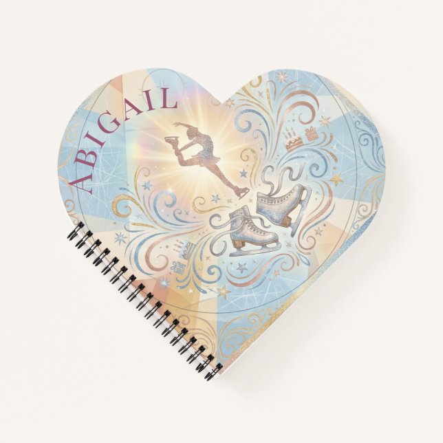 Elegant Winter Ice Skating Birthday  Notizbuch (Vorderseite)