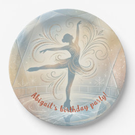 Elegant Winter Ice Skating Birthday  Pappteller
