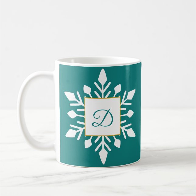 Elegant Winter Monogram Kaffeetasse (Links)